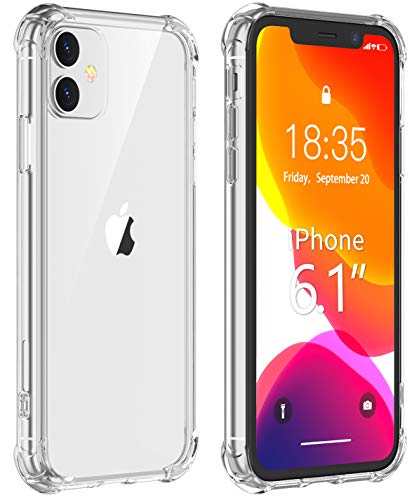 Product Cover Vapesoon iPhone 11 Case,Ultra-Thin HD Clear Slim Soft TPU Protective Case, Hard PC Back + Soft TPU Frame Shock-Absorption Anti-Scratch Cover Cases for iPhone 11 (6.1 inch) 2019-Clear