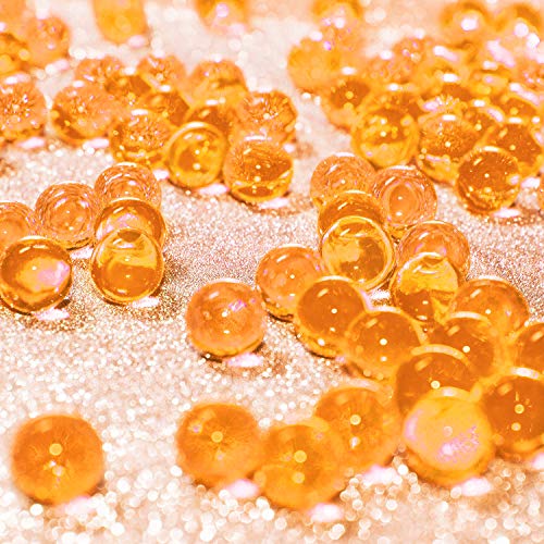 Product Cover Hicarer 10000 Pieces Vase Filler Beads Gems Water Gel Beads Growing Crystal Pearls Wedding Centerpiece Decoration (Orange)