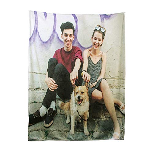 Product Cover Vosfast Customized Personalized Throw Blanket Colorful Pattern Printing Lightweight Flannel Blanket, Soft Comfortable for Sofa Bedroom Travel 47