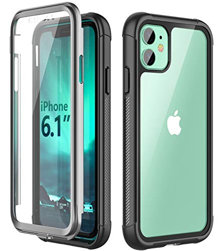 Product Cover SPIDERCASE iPhone 11 Case, Built-in Screen Protector Clear Full Body Heavy Duty Protection Shockproof Anti-Scratched Rugged Cases for iPhone 11 6.1 inch 2019