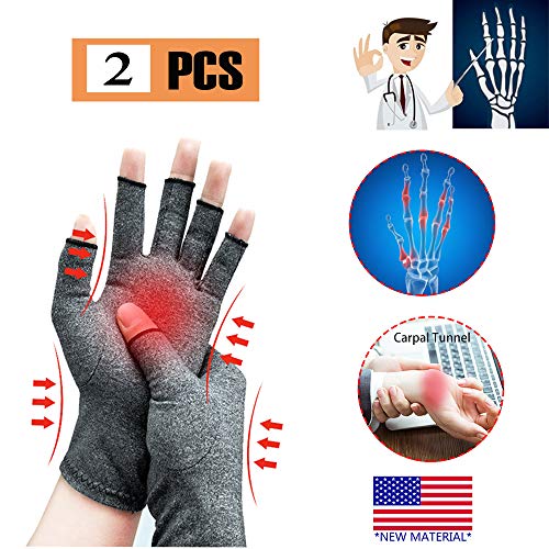 Product Cover Arthritis Gloves, New Material, Compression for Arthritis Pain Relief Rheumatoid Osteoarthritis and Carpal Tunnel, Premium Compression & Fingerless Gloves for Computer Typing and Daily Work
