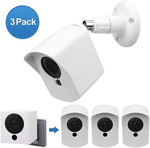 Product Cover Wyze Cam Wall Mount Bracket,Full Protective Weather Proof 360 Degree Adjustable Outdoor Indoor Mount and Cover Case for Wyze Cam 1080p HD Camera (White 3 Pack)