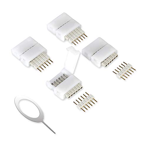 Product Cover 6-Pin to Cut-End Connector for Philips Hue Lightstrip Plus (4 Pack, White)