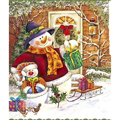 Product Cover Lapoea DIY Oil Painting Paint by Number Kits Painting for Adults and Kids Arts Craft for Home Wall Decor Gift Snowman 40x50CM