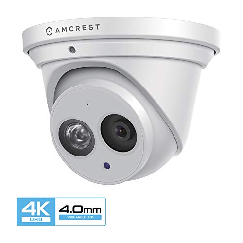 Product Cover Amcrest UltraHD 4K (8MP) Outdoor Security IP Turret PoE Camera, 3840x2160, 164ft NightVision, 4.0mm Narrower Angle Lens, IP67 Weatherproof, MicroSD Recording (128GB), White (IP8M-T2499EW-40MM)