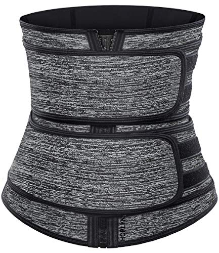 Product Cover HOPLYNN Neoprene Sweat Waist Trainer Corset Trimmer Belt for Women Weight Loss, Waist Cincher Shaper Slimmer Gray Large