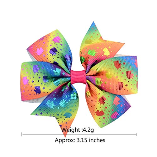 Product Cover Ailler 8 Pcs/Pack Girls Fashion Headwear Gradient Color Bow Hair Clip Clips