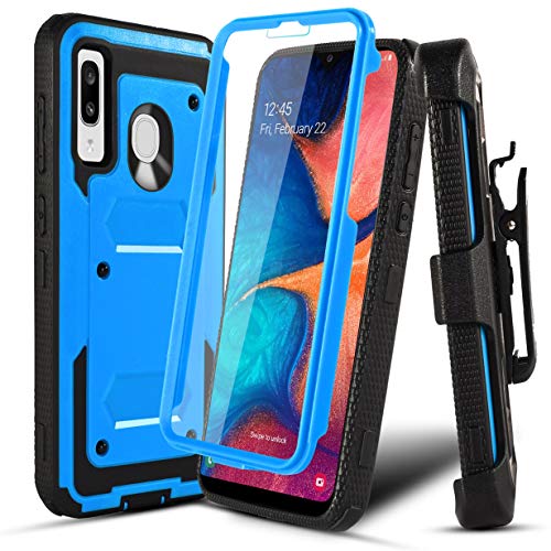 Product Cover Numy Samsung Galaxy A20/A50/A30 Case,[Buit-in Screen Protector][Shockproof] Hybrid Heavy Duty Case with Swivel Belt Clip-Blue
