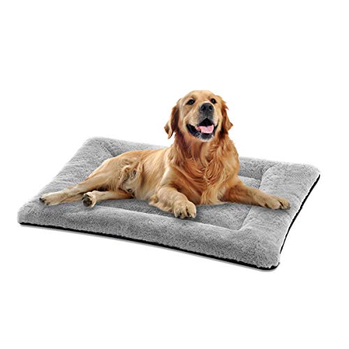 Product Cover SIWA MARY Dog Bed Mat Soft Crate Pad Washable Anti-Slip Mattress for Large Medium Small Dogs and Cats Kennel Pad (42inch,Grey)