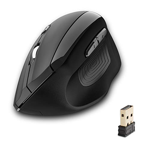 Product Cover Memzuoix Wireless Ergonomic Mouse, Upgraded 2.4G Optical Wireless Vertical Mouse with Adjustable DPI 800/1600/2400, Pinky Finger Rest for Large Hands
