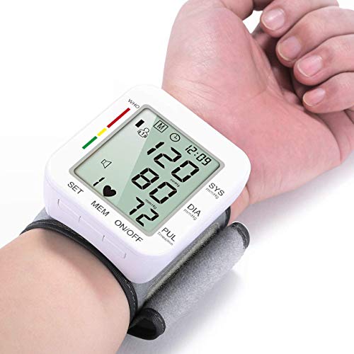 Product Cover Digital Wrist Blood Pressure Monitors 120 Reading Memory Clinically Accurate & Adjustable BP Wrist Cuff with Carrying Case and Large LCD Display