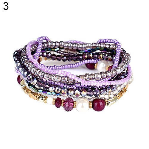 Product Cover erDouckan Charming and Elegant Bracelets & Fashion Women's Bohemia Handmade Multilayer Faux Pearl Beads Bracelet Jewelry, Make You Attractive