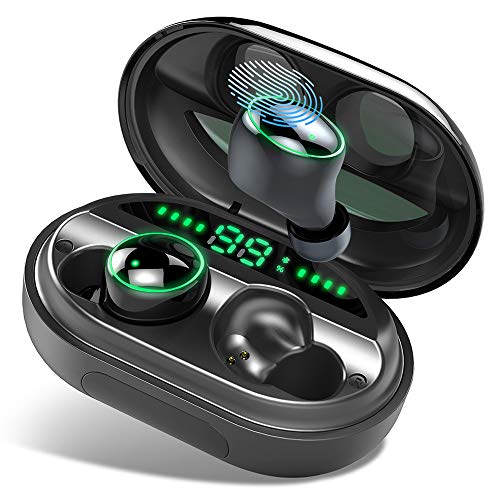 Product Cover Wireless Earbuds, Bluetooth 5.0 Headphones IPX8 Waterproof Earbuds, 150 Playtime, in Ear Headphones with Microphone, Deep Bass 3D Stereo Sound, Noise Canceling, Sports, Work Out, Easy Pairing