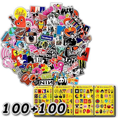 Product Cover 200-Pcs The Double-Satisfied Enhanced Version Of The Sticker, Doubled The Satisfaction. Lead Time Only 1-2 Days. Vinyl Stickers Are Suitable For Laptops, Cars, Motorcycles, Bicycles, Skateboards, And Luggage. (Double Reinforcement)
