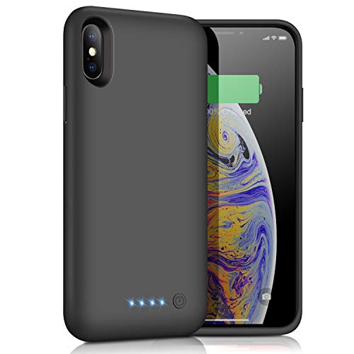 Product Cover Battery Case for iPhone X/XS/10, 6500mAh Upgraded Rechargeable Charger Case Portable Extended Charging Case for iPhone Xs Protective Phone Backup Battery Pack for iPhone X/10 (5.8 inch), Black