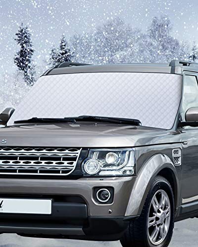 Product Cover Sukuos Car Windshield Snow Anti-Ice Cover, 3-Layer Durable Sun Shade Protector Waterproof for Small Cars,Standard Pickup,SUV(80 X 67 inches)