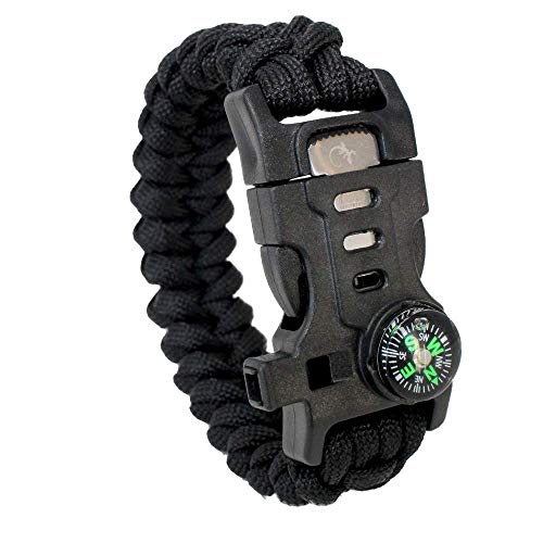 Product Cover RNS STAR Paracord Survival Bracelet with Paracord Rope, 5-in-1 Tactical Bracelet Fire Starter, Compass, Emergency Whistle & Small Knife for Hiking Traveling Camping Gear Kit