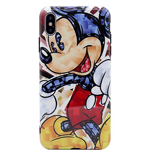 Product Cover iPhone XR Case, MC Fashion Cute Glossy Color Pixel Cartoon Mickey Mouse Case, [Full Cover] Protective Soft Slim TPU Case Skin for Apple iPhone XR (6.1-Inch)