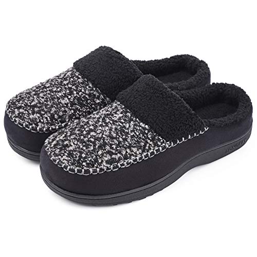 Product Cover LongBay Men's Fuzzy Fleece Slippers Cozy Soft House Shoes with Wool Blend Micro Suede Upper