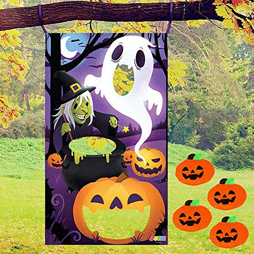 Product Cover JOYIN Three Characters Toss Game with 4 Bean Bags Halloween-Themed Party Favor Supplies, Games Pack and Decoration for Kids