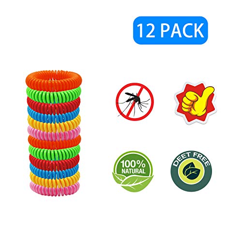Product Cover Amaze Co. Mosquito Repellent Bracelet - Indoor and Outdoor Pest Control Insect Bug Repeller Safe Wrist Bands, Travel Essentials for Kids, Adults and Pets - Non-Toxic and 100% Natural Deet-Free 12-Pack