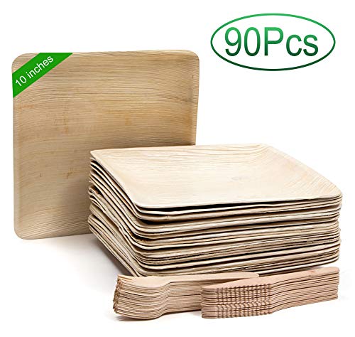 Product Cover 90 PCS All Natural Dinnerware Set | 30 Eco-Friendly 10