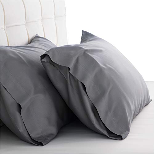 Product Cover Bedsure Cooling Bamboo Pillowcases Set of 2 - Breathable Cool Ultra Soft Pillow Cases - Viscose from Bamboo - Organic Natural Silky Material, Moisture Wicking(Silver Grey, Queen Size 20x30 inches)