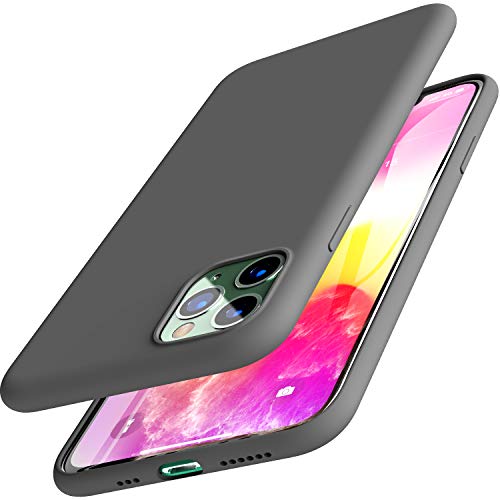 Product Cover TOZO for iPhone 11 Pro Case 5.8 Inch (2019) Liquid Silicone Gel Rubber Shockproof Shell Ultra-Thin [Slim Fit] Soft 4 Side Full Protection Cover for iPhone 11 Pro with [Gray]
