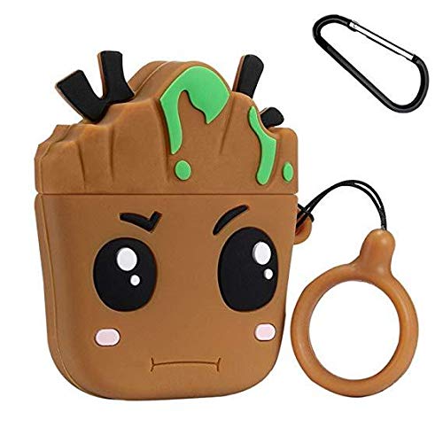 Product Cover Mulafnxal Compatible with Airpods 1&2 Case,Silicone 3D Cute Fun Cartoon Character Airpod Cover,Kawaii Plant Animal Funny Fashion Design Skin,Shockproof Cases for Teens Girls Boys Air pods (Tree Baby)