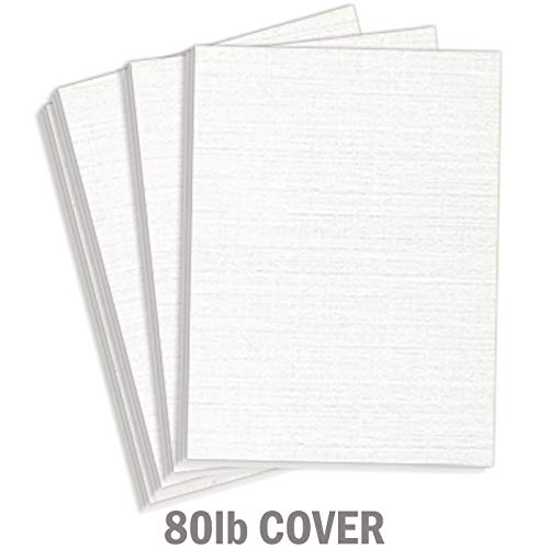 Product Cover Hamilco 5x7 White Linen Cardstock Paper Blank Index Cards Card Stock 80lb Cover - 50 Pack