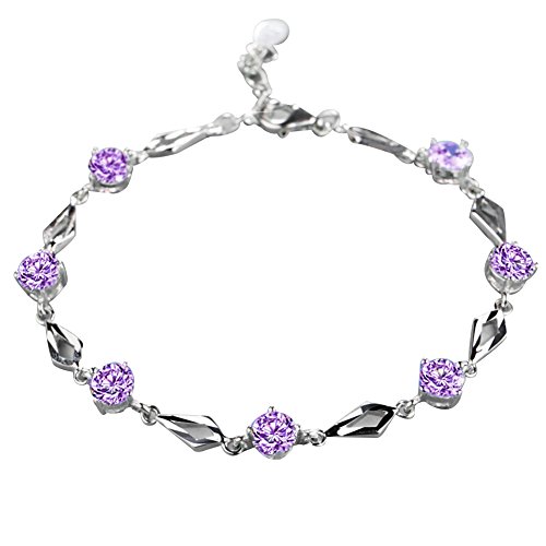 Product Cover SEniutarm Shiny Rhinestone Bracelet Bangle Statement Party - Purple Jewelry Gift