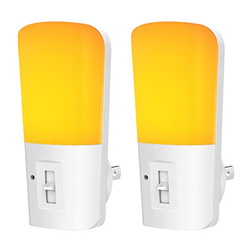 Product Cover LOHAS Amber Night Light, Dimmable Plug in LED, Yellow Night Light with Dusk to Dawn Sensor, Kids Night Lights for Bedroom, 5-80LM Sleep Aid No Blue Light for Nursery, Hallway, Kitchen, Stairway, 2Pack