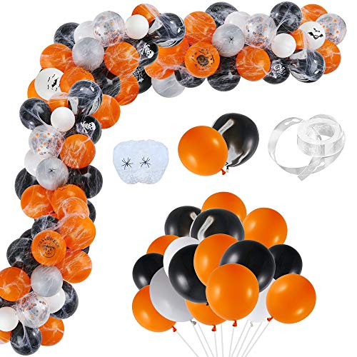 Product Cover Auihiay 120 Pieces Halloween Balloons Arch Garland Kit with Spider Web for Halloween Party Decorations