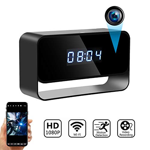 Product Cover Hidden Camera Clock Wireless Spy Cameras HD 1080P WiFi Secret Covert Nanny Cam Home Office Surveillance Security Motion Detection Enhanced Night Vision Live Streaming via Android iOS App