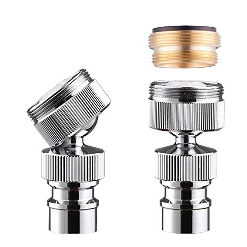 Product Cover Dishwasher Faucet Adapter, Dishwasher Snap Adapter, 56/64-27 Threaded with Small Diameter Nipple, Chrome Plated, Brass