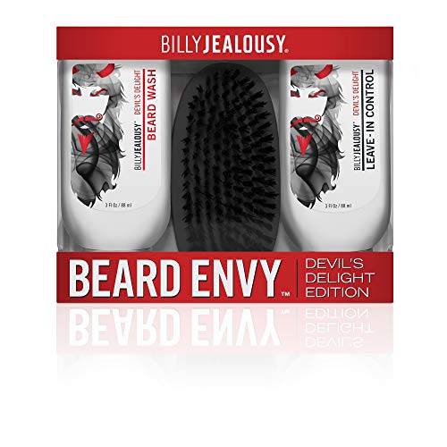 Product Cover Billy Jealousy Devil's Delight Mens Beard Care Kit with Beard Wash, Conditioner and Soft Black Bristle Brush