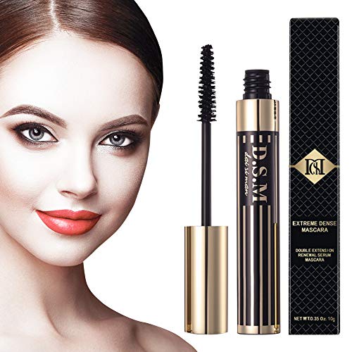 Product Cover Double Extension & Waterproof Mascara, Nature Thick and Lengthening Mascara, Long Lasting, No Flake, Smudge-proof, Clump-free, Black Mascara, 0.35 fl oz