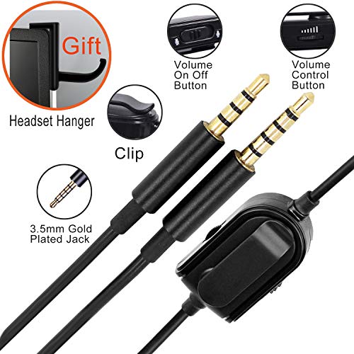 Product Cover A10 A40 Replacement Cable Inline Mute Volume Control with Microphone for Astro A10 A40 Headsets Cord Lead Compatible with Xbox One Play Station 4 PS4 Headphone Audio Extension Cable 6.5 Feet