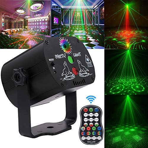 Product Cover Laser Lights,DJ Disco Stage Party Lights Sound Activated Led Projector Time Function with Remote Control for Christmas Halloween Decorations Gift Birthday Wedding Karaoke KTV Bar