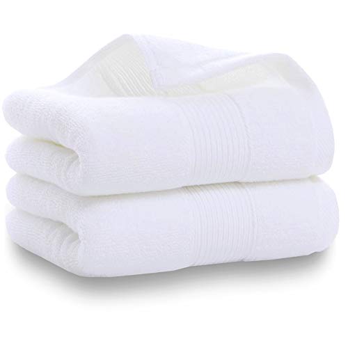 Product Cover Years Calm 2 Pack Cotton Hand Towels, Durable Highly Absorbent Soft Washcloth, Towel for Premium Spa Bathroom, 14 x 30 Inch (White)