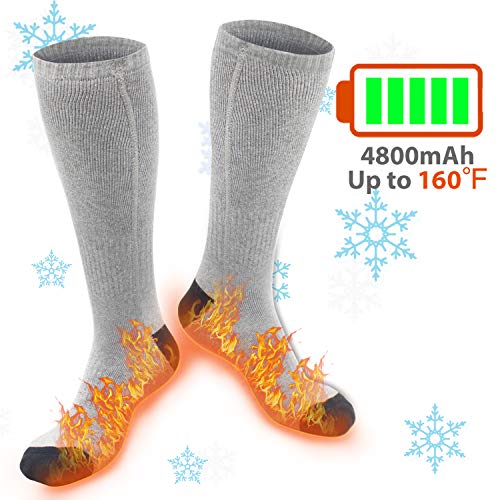 Product Cover XBUTY Heated Socks for Women Men, Rechargeable Electric Socks Battery Heated Socks, Cold Weather Thermal Socks Sport Outdoor Camping Hiking Ski Warm Winter Socks