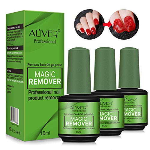 Product Cover 3 Pcs Magic Nail Polish Remover, Professional Easily & Quickly Removes Soak-Off Gel Polish In 3-5 Minutes, Don't Hurt Your Nails,15ml
