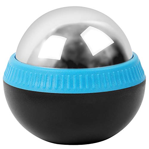 Product Cover GeToo Cold Massage Roller Ball - 2.8 Inches Cryosphere Ball Stays Cold for 6 Hours with Detachable Rolling Ball, Ice Therapy Deep Tissue Massage, Great for Recovery and Pain Relieve, Blue and Black