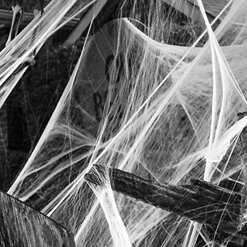 Product Cover JOYIN 1000 sqft Fake Super Stretch Spider Web Cobwebs Halloween Party Decoration Supplies for Indoor and Outdoor