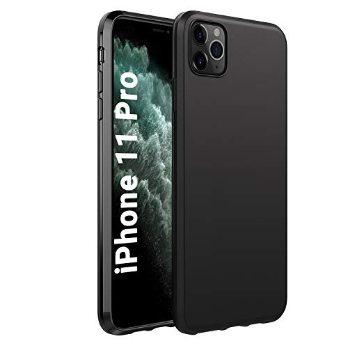 Product Cover EasyAcc Ultra Thin Case for iPhone 11 Pro, Matte Black Slim Fit TPU Phone Cases Finish Profile Soft Back Protective Cover Compatible with iPhone 11 Pro 2019 5.8 inch