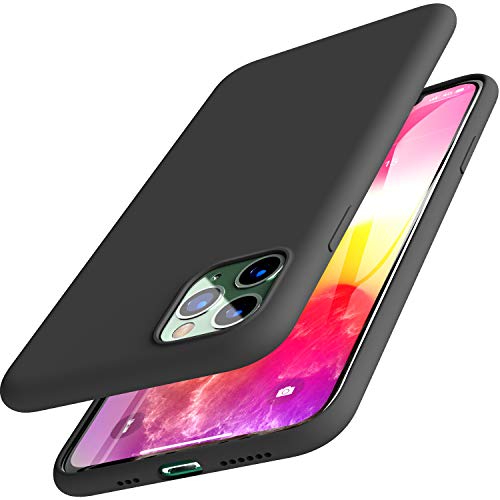 Product Cover TOZO for iPhone 11 Pro Case 5.8 Inch (2019) Liquid Silicone Gel Rubber Shockproof Shell Ultra-Thin [Slim Fit] Soft 4 Side Full Protection Cover for iPhone 11 Pro with [Black]