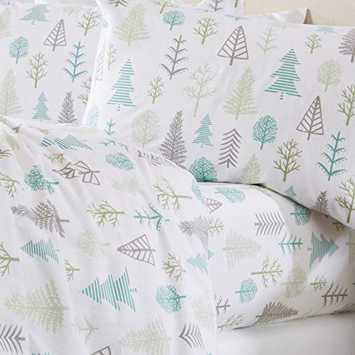 Product Cover Home Fashion Designs Stratton Collection Extra Soft Printed 100% Turkish Cotton Flannel Sheet Set. Warm, Cozy, Lightweight, Luxury Winter Bed Sheets. (Full, Winter Forest)