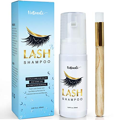 Product Cover Eyelash Extension Shampoo - Eyelid Eyelash Foaming Cleanser - Best Eyelash Wash and lash bath for Extensions and Natural Lashes - Mascara Remover - Paraben and Sulfate Free - Professional and Self Use