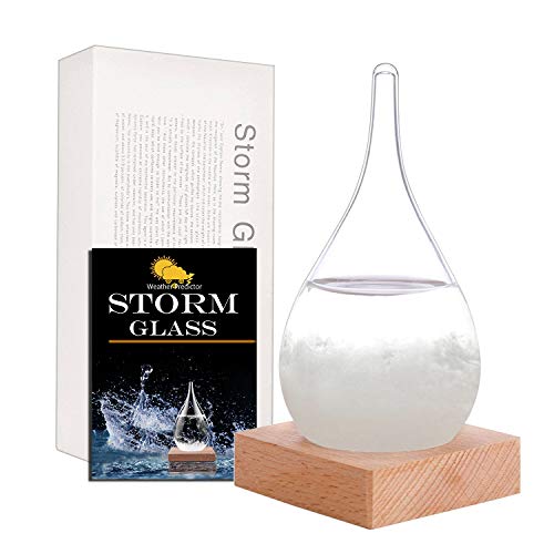 Product Cover FUNOHYE Storm Glass Weather Stations Water Drop Weather Predictor Creative Forecast Bottle Nordic Style Decorative Weather Glass Decorative Centerpiece for Home Office (Small)