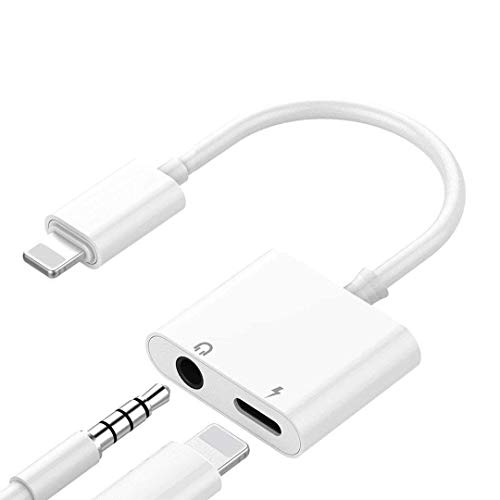 Product Cover Nicexx Headphone Adapter Jack for iPhone Charger, 2 in 1 Earphone 3.5mm Dongle Aux Compatible with iPhone 6 7 8 10 11 Plus X XS XR MAX iPad iPod Support iOS and Later